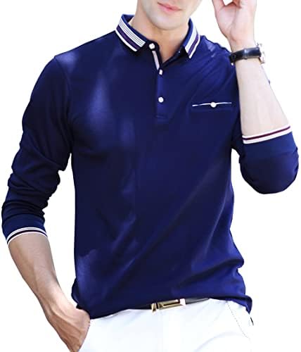 XTAPAN Мъжка Риза с къси ръкави Ежедневни Дълъг С Къс Ръкав Класическа Мода Памучен Тениска Поло Спортна Риза За Голф