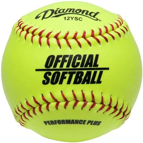 Официални софтбольные топки Diamond Sports Fastpitch 12YSC с Жълта Кофа - 18 Топки и Изолирани от Пръти Твърд ръкав