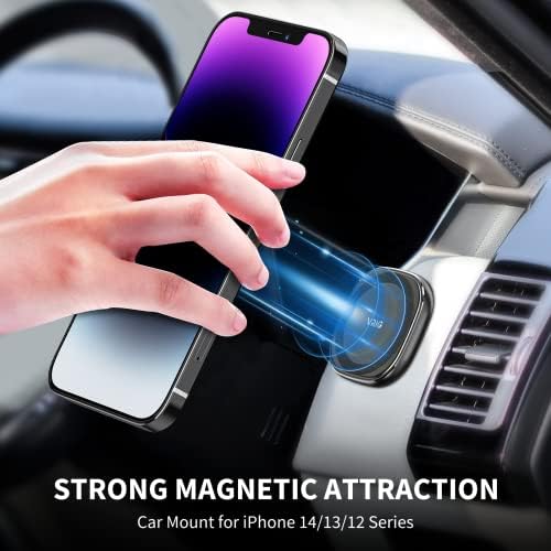 Магнитно закрепване за телефон, съвместимо с мини-автомобилен монтиране Magsafe iPhone 14 13 12 Pro Max и монтиране на стена