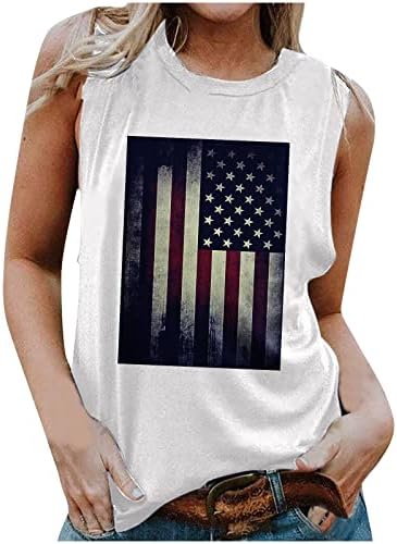 Дамска Лятна Риза с Американския Флаг, Тениска за Жени, на 4 юли, Тениски с Флага на САЩ, Звезди, Ленти, Патриотическая Тениска Без