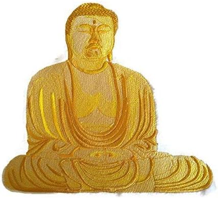 Изработена по поръчка и уникална нашивка с бродерия на Медитация Буда желязо [8,9 * 9,5] [Произведено в САЩ]