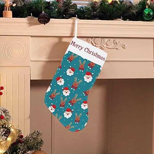Коледни Чорапи с Коледен Дизайн Елен на Дядо Коледа 18 См Голям Коледен Декор