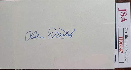 Картичка с автограф на Дийн Смит JSA Coa размер 3x5, Подписан от ръката на