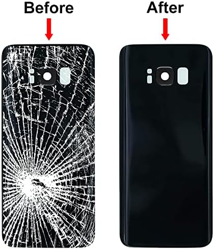 Подмяна на задното стъкло MMOBIEL е Съвместим с Samsung Galaxy S8 Plus G955 - Задната част на кутията от истинско стъкло - С инструмент за отваряне и лепило - Полночный черен