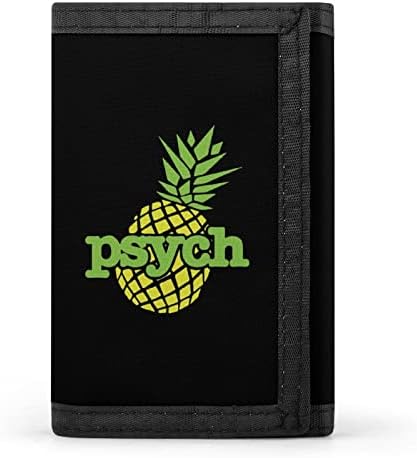 Чантата Psych Pineapple Trifold От Полиестер, Персонални Чантата си, Държач за карти с цип за Мъже и Жени