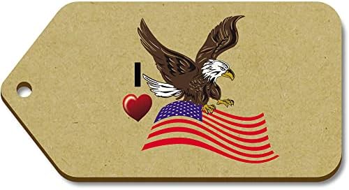 10 големи дървени подарък бирок с надпис Аз обичам Америка (TG00108293)