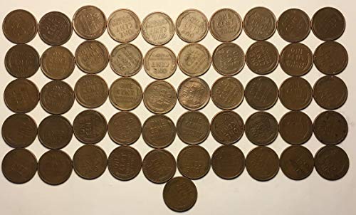 1947 Р Линкълн Пшеничен Цент, Пени Ролка 50) Монети Пени Продавач Е Много Добър