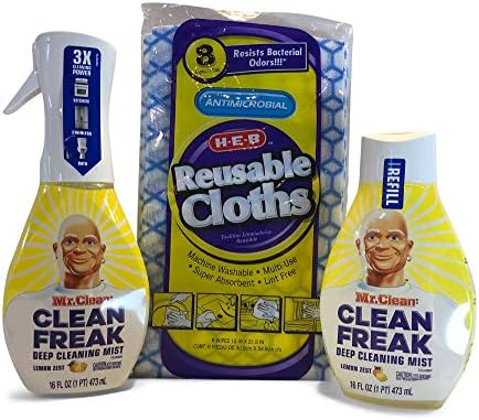 Набор от лимонова кора Mr. Clean CLEAN КАПРИЗ за дълбоко почистване на: 1 Закуска + 1 зареждане + 8 кърпички за еднократна употреба HEB