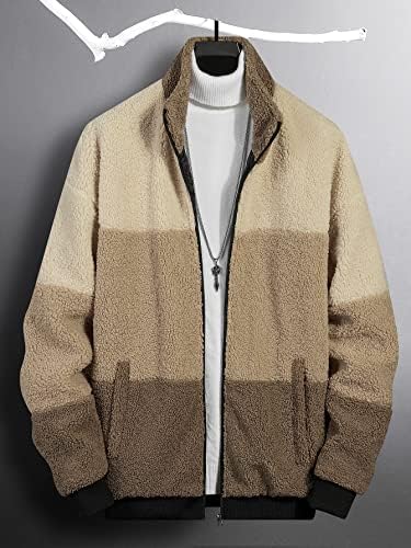 Якета KEFFOR за мъже, Якета, мъжки якета, мъжки якета, 1 бр., цветно зимно палто с цип отпред, Плюшени сака за мъже (Цвят: многоцветен, Размер: малък)