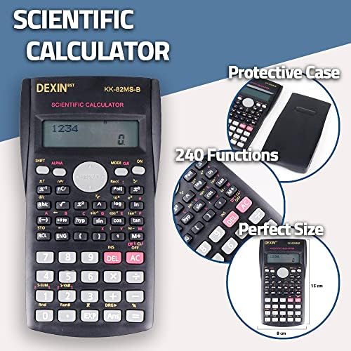 Научен калкулатор DEXIN 2 Line [Студентски и финансов] за работа с бр / Статистика / химия / математика / Обща калкулатор [Работи на слънчеви