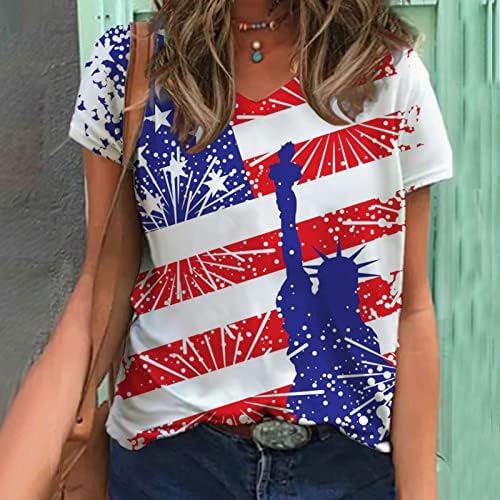 Дамски Блузи на 4-ти юли, Облекло за Деня на Независимостта на САЩ, Ежедневни Свободни Патриотични Ризи с Принтом Хартата на САЩ, Празнична