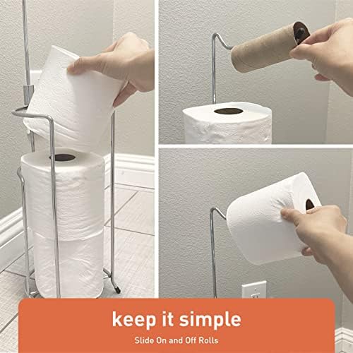 Отделно стои на държач за тоалетна хартия Absolute Хол с място за съхранение - може да побере само на 5 ролки с височина 24,5 инча - Компактен