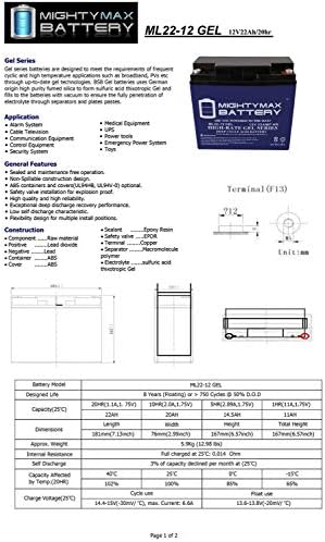 Подмяна на вливат в гел батерия 12V 22AH за Medline Джемини - 4 опаковки