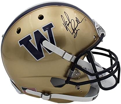 Марк Brunell подписа Вашингтонскую отбор по футбол Schutt пълен размер златна каска NFL - каски за колежи с автограф