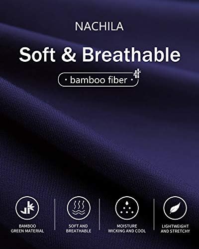 NACHILA / Мъжки Тениски от Бамбук и вискоза, 3 опаковки, Меки и Удобни Тениски, Дишаща Тениска с Къс ръкав S-XL