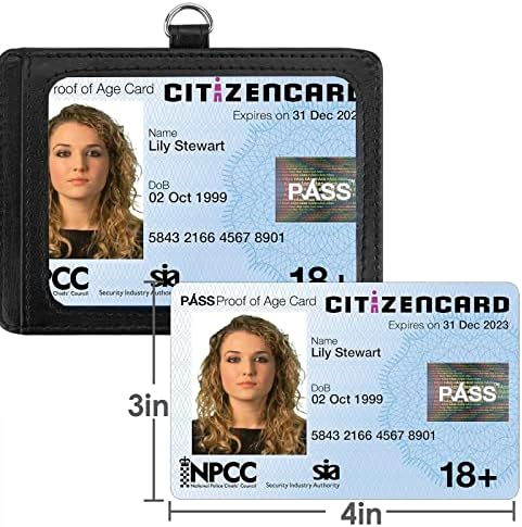 Държач за бейджа с лична карта Linkidea, Изчистен чантата с защитно фолио за визитни картички 4x3, брелком и линия за дантела, Държач за карти от веганской кожа с отделени