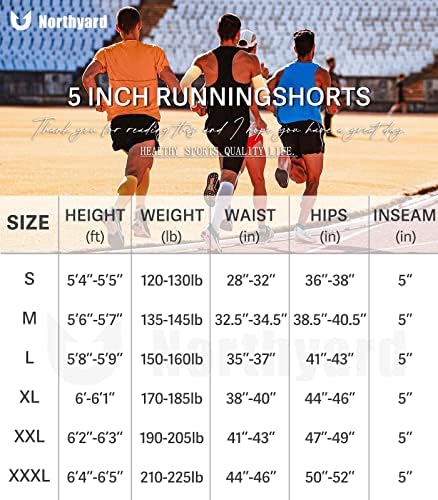 NORTHYARD Мъжки Спортни Шорти за бягане, 5 Инча, бързо съхнещи, Спортни къси Панталони за мъже - Леки и Спортни шорти за Активни тренировки