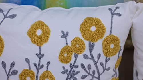 Най-добрите Горчично-Жълти Калъфки за възглавници с Флора, Пролетно Декоративна Калъфка 18x18, на Бродирани Възглавници за Фермерска