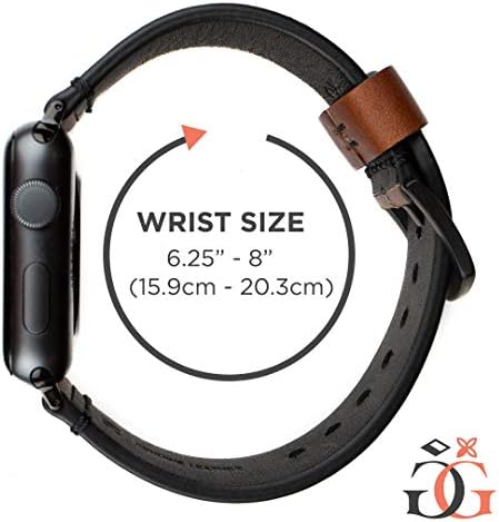 Кожена каишка за Apple Watch премиум-клас Grit & Grazia 42 мм 44 мм 45 мм, Стилни Сменяеми кожени въжета Apple Watch за мъже iWatch