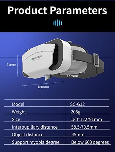 Слушалки виртуална реалност, която е съвместима с телефони iPhone и Android с диагонал на екрана 4,7-7,2 инча - Универсални очила за виртуална реалност - Меки и удобни обновен