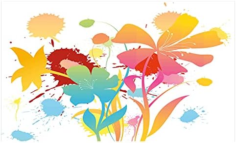 Цветни Керамични Държач за четка за зъби Ambesonne, Темата на Хавайски Плаж партита с Живи цветя, Абстрактни Лятна Композиция, Декоративна