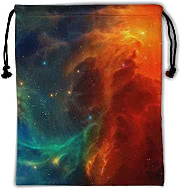 Цветна Чанта за фитнес Galaxy Grip Bag - Оранжево-Зелена Чанта за фитнес Мъглявина Grip Bag за Звезди, Гимнастическая Чанта от съвсем малък, на Вселената, на Звездното Небе, Ча?