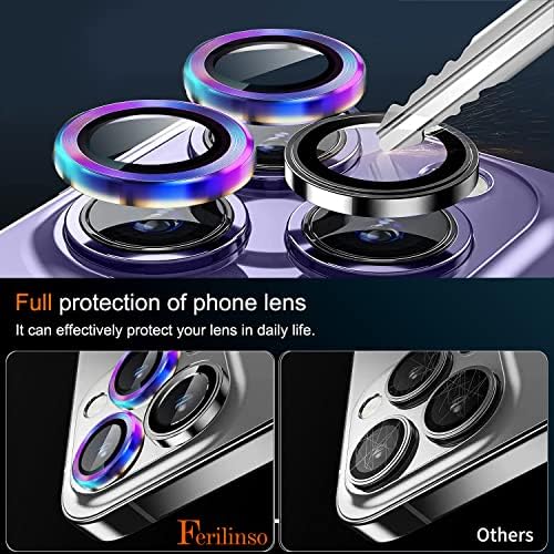 Ferilinso [3 + 3 опаковки] за iPhone 14 Pro и iPhone 14 Pro Max Аксесоари за защита на обектива на камерата Капак на камерата