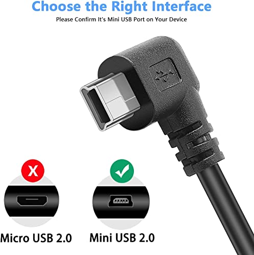 Кабел за зареждане ARIFAYZ Mini USB за видеорегистратора Q3, USB 2.0 A-конектор за зарядно устройство Mini-B Кабел-Адаптер за видеорегистратора, огледало за обратно виждане, на Ре