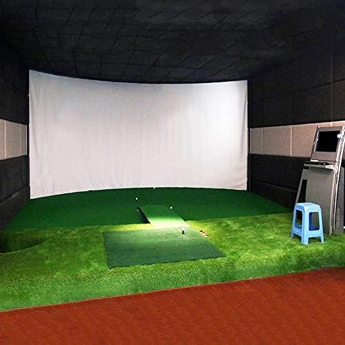 WENLII Симулатор на топка за голф в Шок дисплей Прожекционен Екран Вътрешен Материал от бяла кърпа За упражнения в голф Цел за голф (Размер: