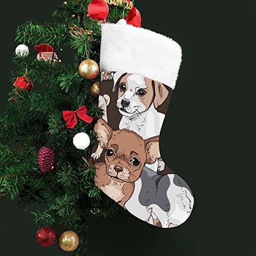 Забавни Мультяшные Кученца Персонализирани Коледни Чорапи Домашна Коледна Елха Висящи Украса За Камината