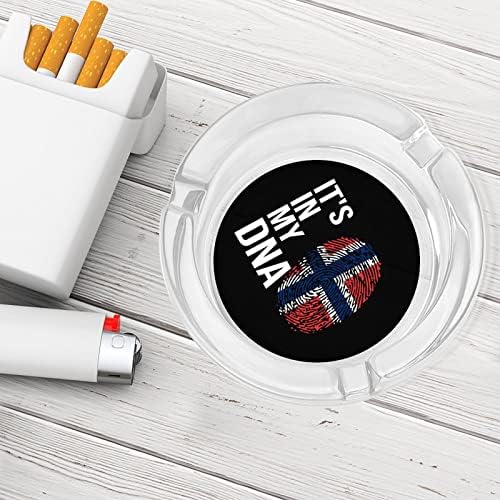 Това е в Моята ДНК Флаг на Норвегия Стъклен Пепелник Кръг Титуляр за Пепел Калъф Пепелник за Домашен интериор Маса в Хотела