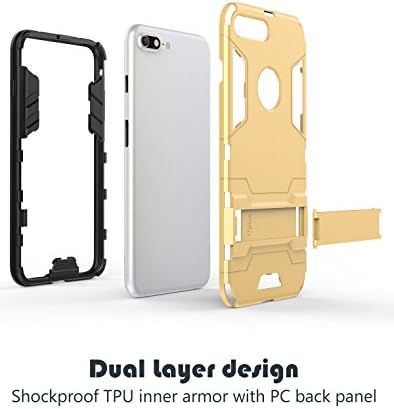 Калъф премиум-клас за iPhone 7 Plus от Snowball Shuttle – устойчив на удари с двойно амортизирующим слой - С плъзгаща се стойка