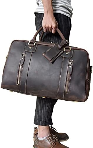 LEPSJGC Оригинална Мъжка чанта В стил Ретро, Пътна Чанта-Голям Капацитет, Диагонално Чанта За Багаж, Бизнес чанта За Пътуване