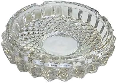 Пепелник от тежкото стъкло GOODBO Crystal за вътрешни и външни декоративни произведения (5,12 инча)