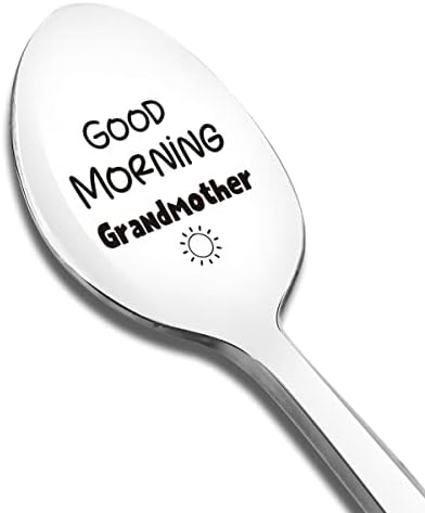 Добро Утро, Бабушкина Лъжица С Надпис, Забавен Подарък за Баби, Майки, Лъжица за Любителите на Сладолед, Чай, Кафе, зърнени храни