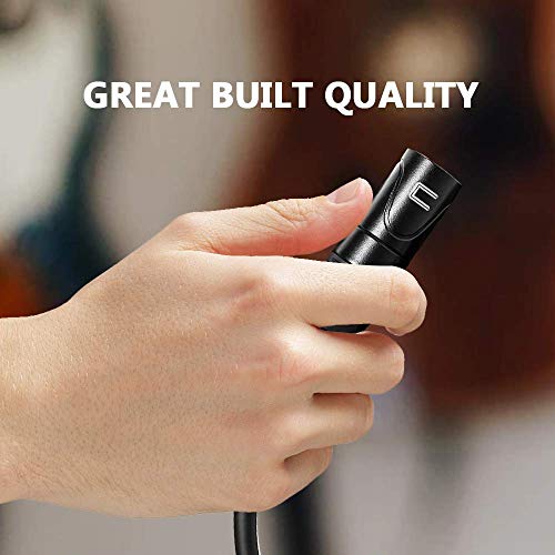 Балансиран XLR кабел от мъжете на една жена - 0,5 фута (6 инча) от 3-Пинов конектор микрофонного кабел Black Pro за свързване на високоговорители