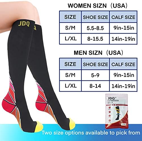 Компресия чорапи JDQ за жени и мъже, Циркулация на 20-30 мм hg.ст., Чорапогащи до коляното, най-Добрата подкрепа за медицински сестри