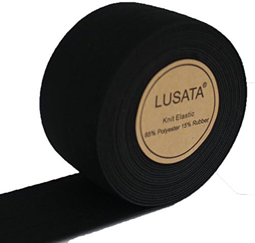 черна вязаная еластична макара lusata ширина 2 инча, вдигане на еластичната вязаная дъвка с висока еластичност, 5 ярда