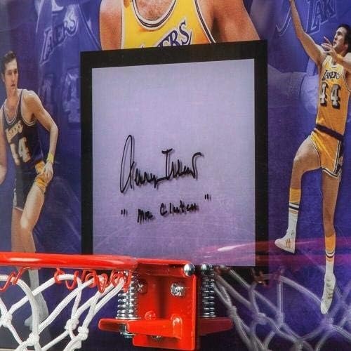 Джери Уест Подписа Автограф В рамката На задния панел с надпис: г-Н Клатч Лейкърс #/25 UDA - НБА С автографи на Различни предмети