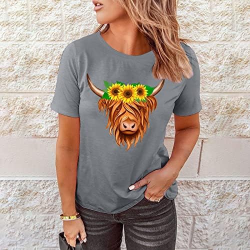 Тениска за Жени, Забавно Сладко Тениска с Изображение на Пастушки Планински Говеда, Тениска с изображение на Животни, Ежедневни тениски с