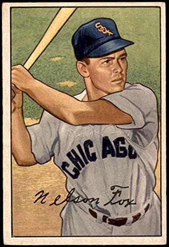 1952 Боуман 21 от Нели Фокс Чикаго Уайт Сокс (Бейзболна картичка) ДОБЪР Уайт Сокс