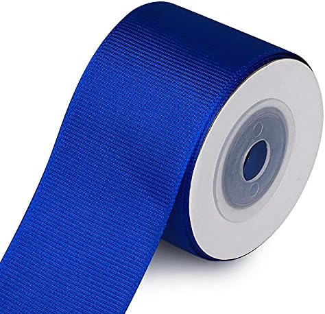 Синята Лента в най-големия рубчик, ленти за бродерия, Тъканно Лента с ширина 1-1 / 2 инча Ширина 10 ярда за опаковане на подаръци със собствените си ръце (Royal blue)
