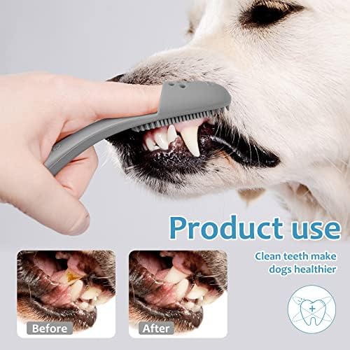 Четка за зъби Qishare за кучета, комплект за почистване на зъбите с хранителни силикон, за поддържане на чистота в устата на
