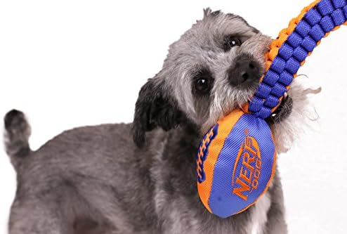 Играчка за куче на верига Nerf Dog Vortex с футболна глава-пищалкой, Лек, Здрав, Водоустойчив, 30 см, За средните и особено по-големите