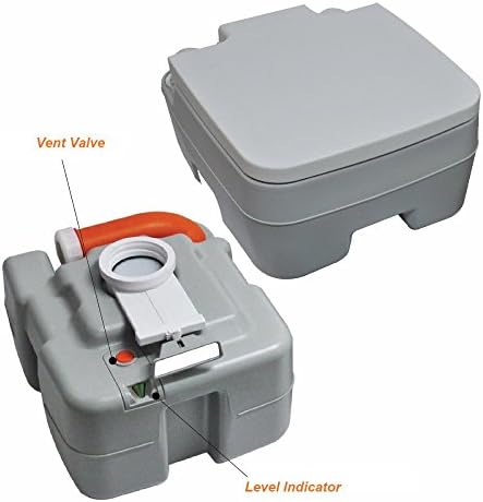 Преносим тоалетна SereneLife с чанта за носене – Вътрешен Уличен тоалетна с бутален помпа CHH и с индикатор за нивото – Голям резервоар за