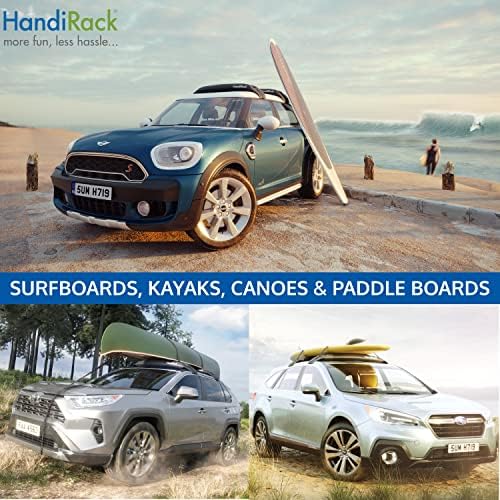 Универсални надуваеми меки багажника HandiRack върху покрива за превоз на каяк, кану-каяк, сърф и SUPs; В комплект 10-подножието на закрепване