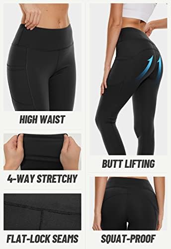 Дамски гамаши с джобове за руното лигавицата GAYHAY - Панталони за Йога с Висока талия, Зимни Топли Гамаши За тренировки, Размера на Reg & Plus