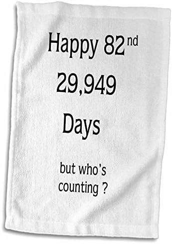 Кърпа с 3D принтом рози Смешни Happy 82 Birthday in Days TWL_214244_1, 15 x 22, Бяло