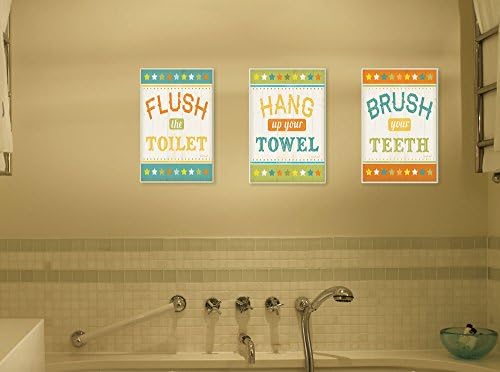 Stupell Home Décor Дръж Пъстра кърпа На Табелката на стената на банята, 10 x 0,5 x 15, С гордост Произведени в САЩ