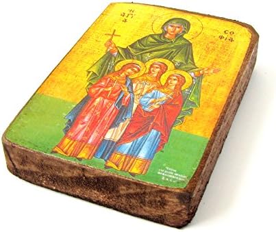 Дървена гръцката православна икона на Св. София Sophia / A0